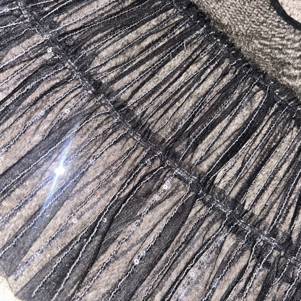 Black Sheer Fringe Tank Top - Picture 2 of 2